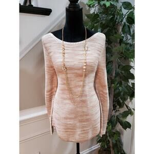 Chico's Women's Multicolor Rayon Round Neck Long Sleeve Casual Blouse Size 1 Med